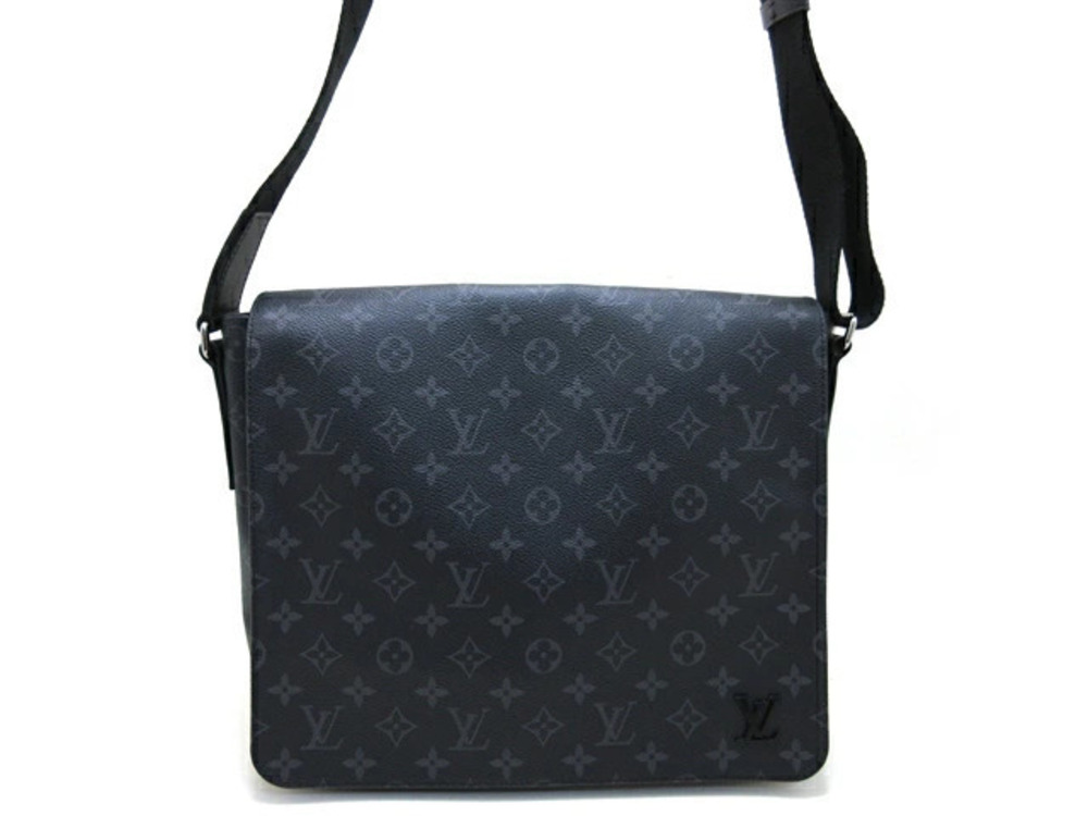 Louis Vuitton Black Shoulder District Monogram Eclipse Bag Black